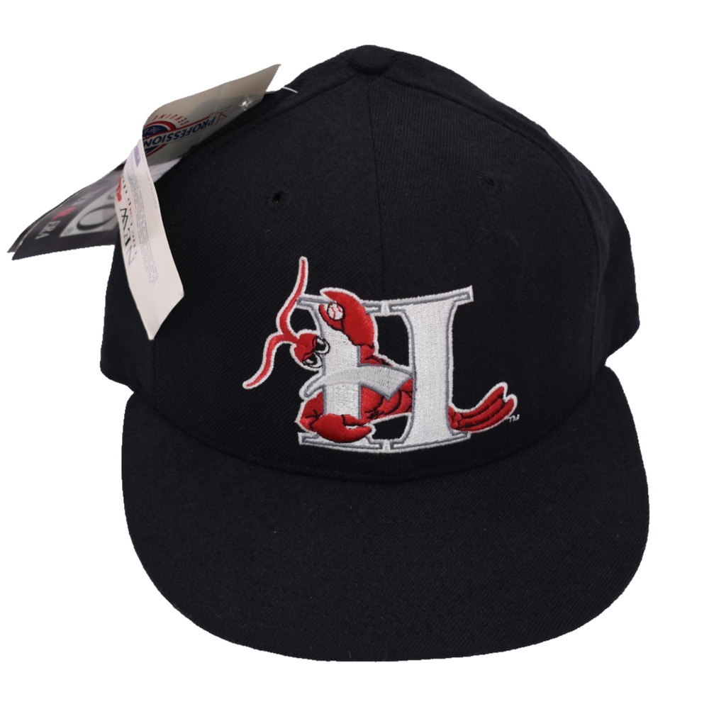 Vtg NWT New Era Minor League Baseball HICKORY CRAWDADS Black Wool Hat Cap 6 5/8